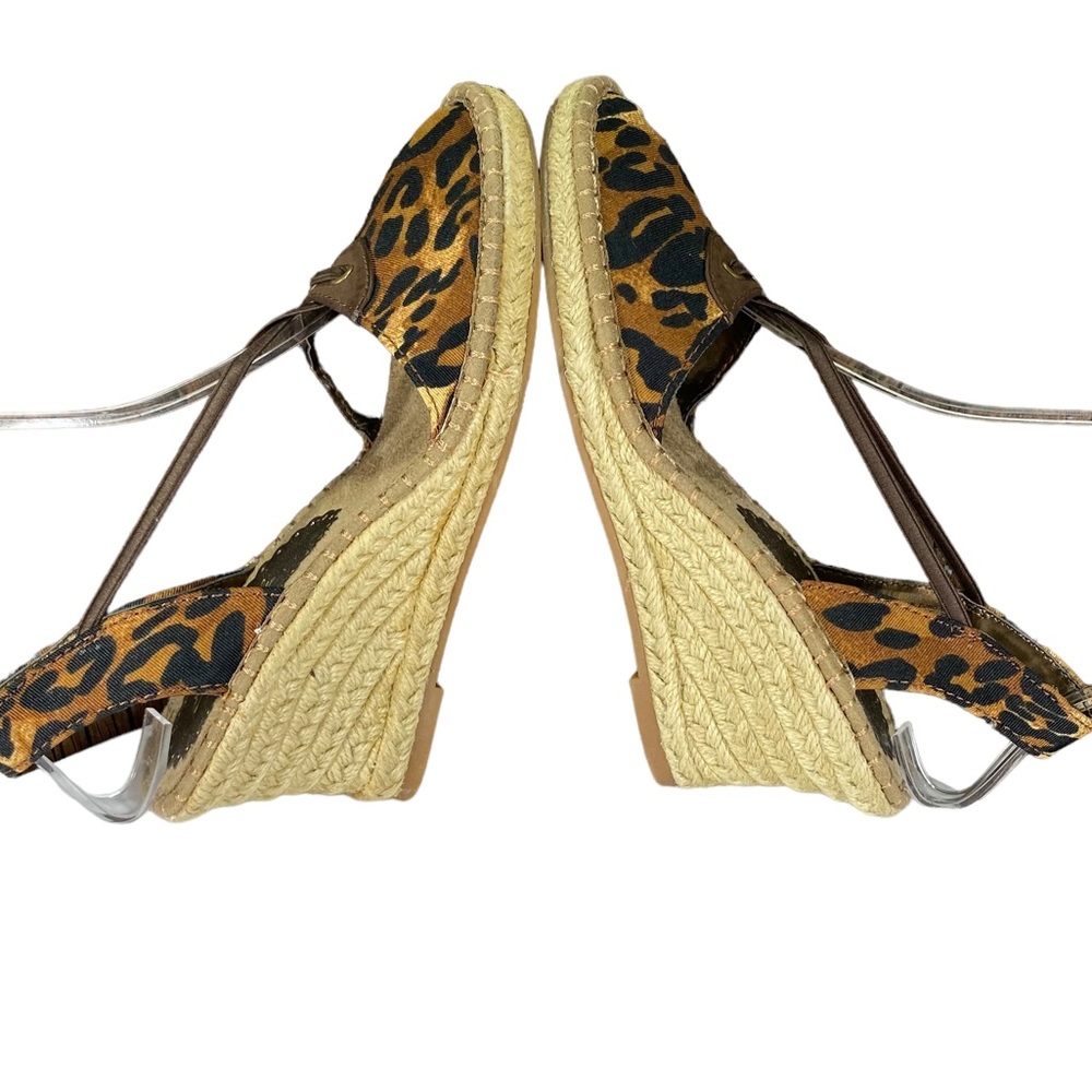 Soft Style Leopard Print Ankle Strap Wedges Womens Shoes Size 5.5 - Picture 9 of 10